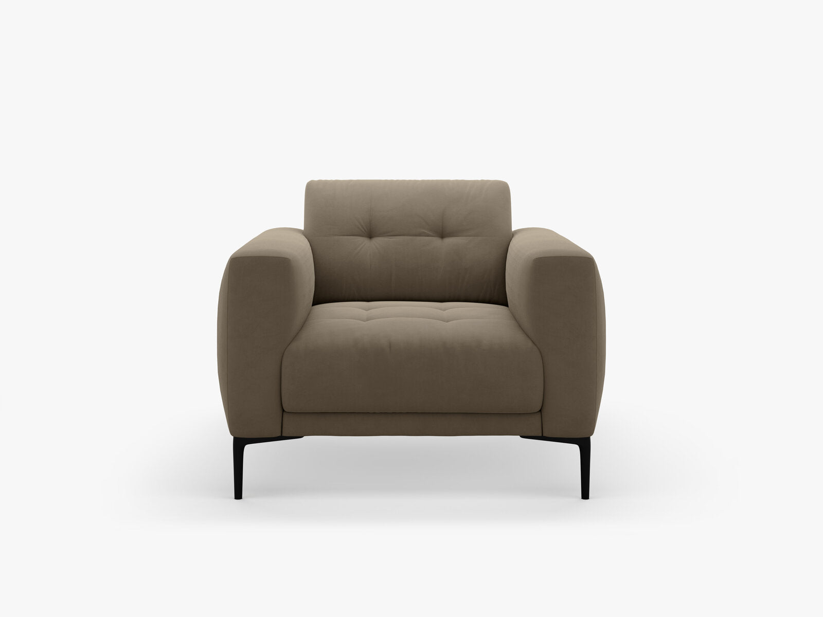 Micadoni Sessel Bemy 1-Sitzer Samt Grau Braun