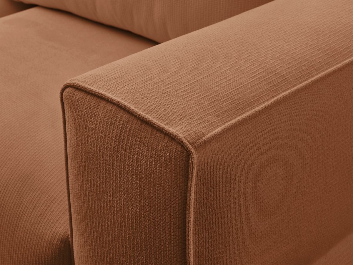 Bobochic Ezechiel Schlafsofa 3-Sitzer mit Bettkasten Melange-Stoff Orange