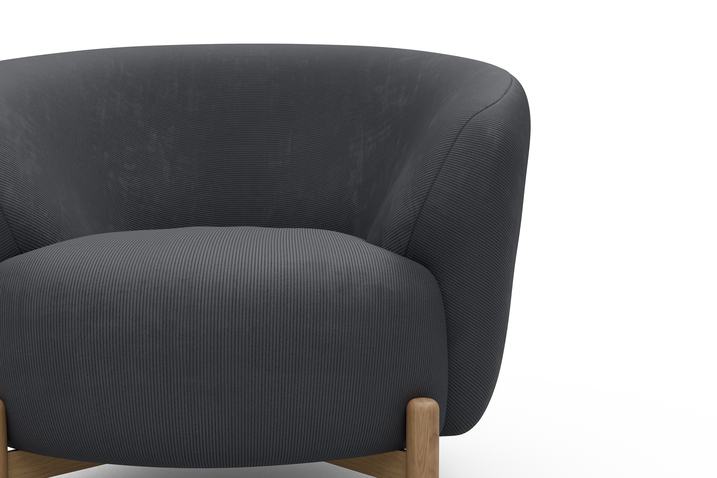Sessel Ronda Holzbeine Eiche Natur Cordufine-Slate-Grey