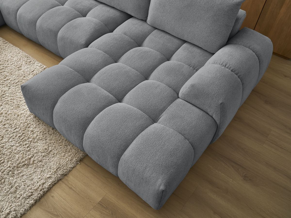 Bobochic Everest Wohnlandschaft, 6 Kissen Melange-Stoff Dunkelgrau Ecke rechts