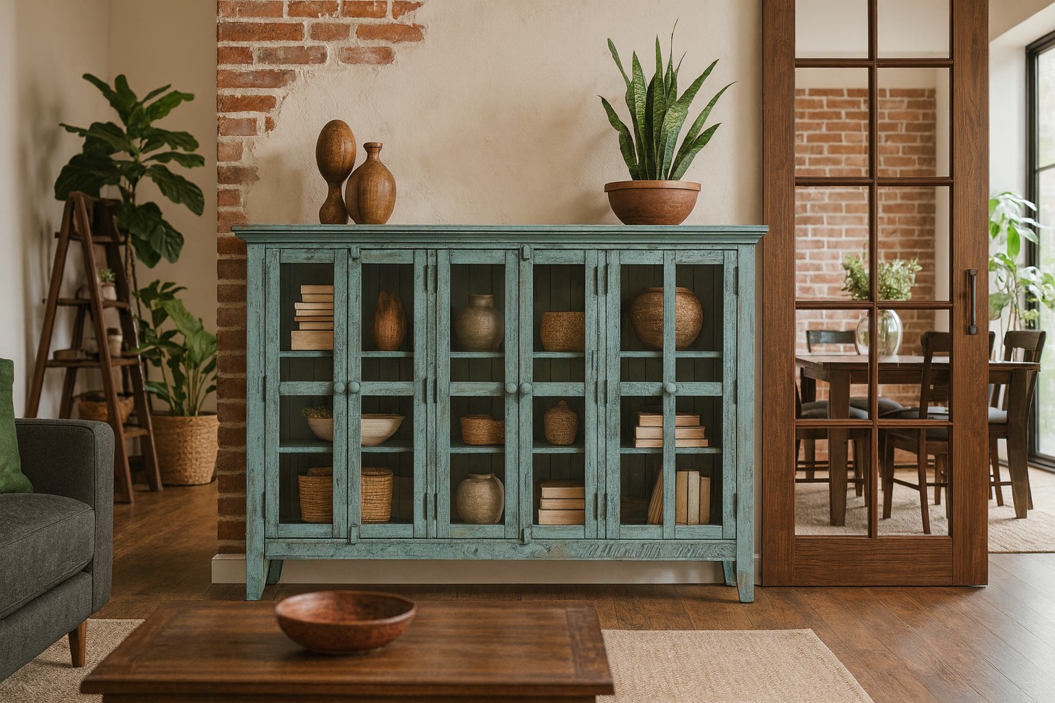 Livin Hill Highboard Avola Rustikal Türkis/Mint
