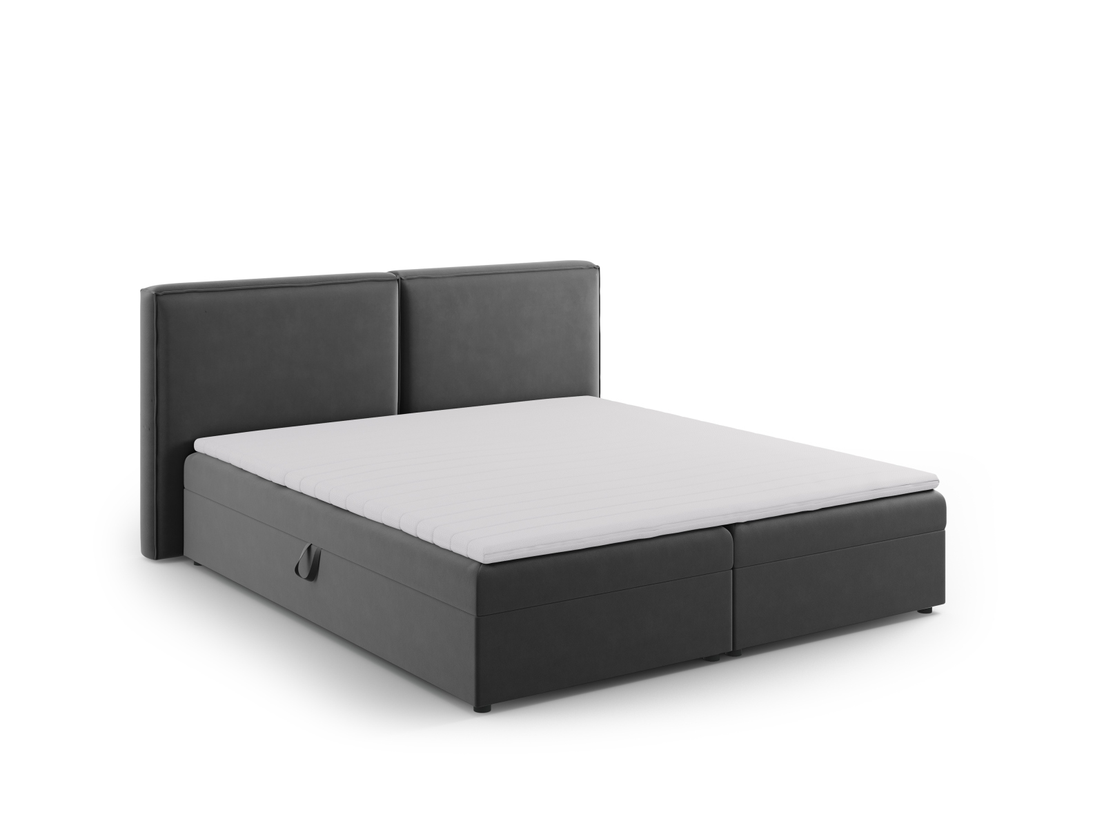 Cosmopolitan Design Boxspringbett Arendal 180x200 Samt Bluvel Grau