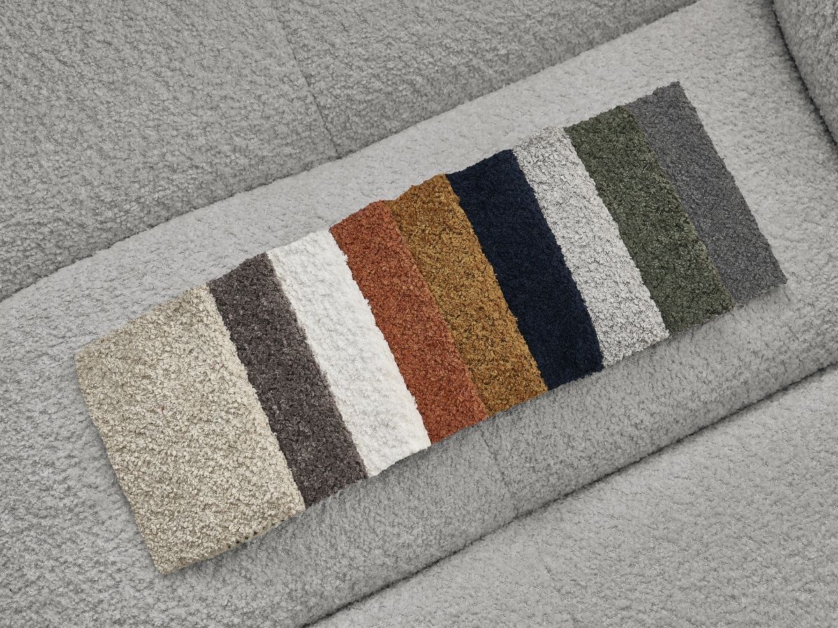Bobochic Cloud Schlafsofa 3-Sitzer Bouclé-Stoff Hellgrau