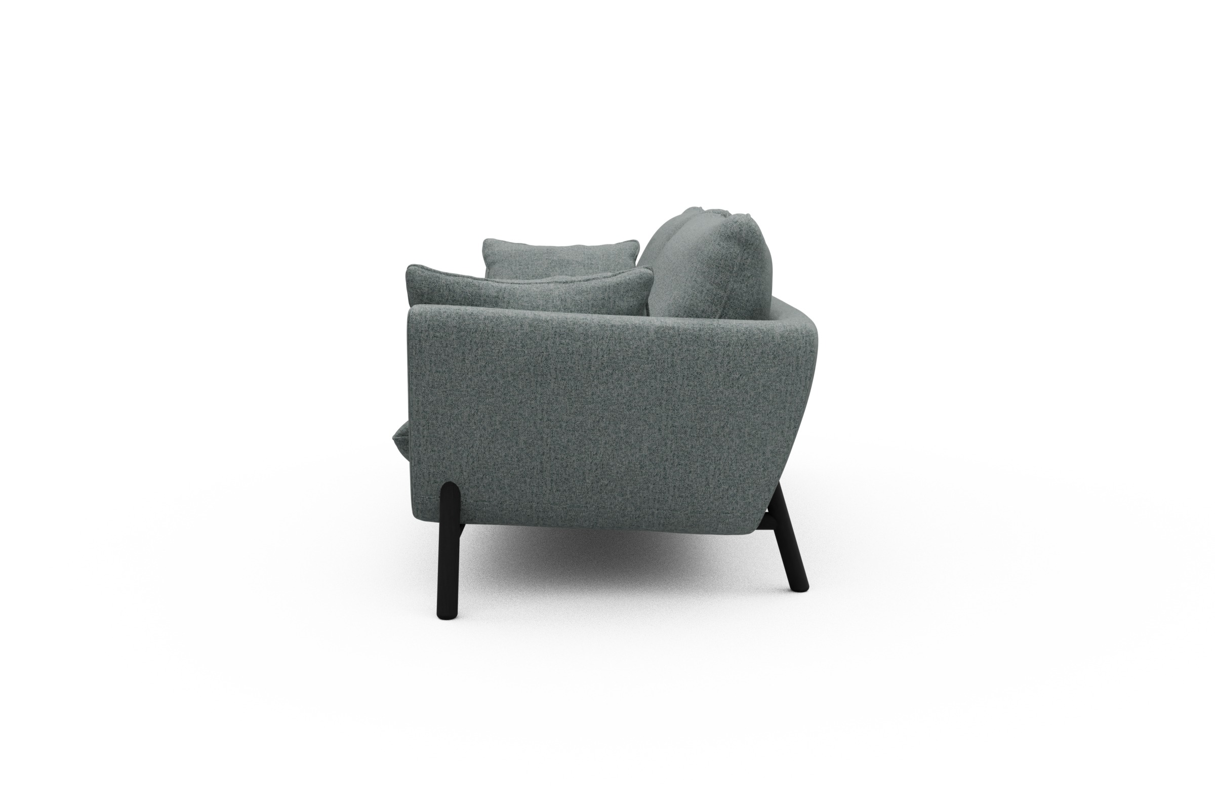 Sofa Emil 3-Sitzer Beinfarbe Eiche Schwarz Casone-Light-Mixed-Green