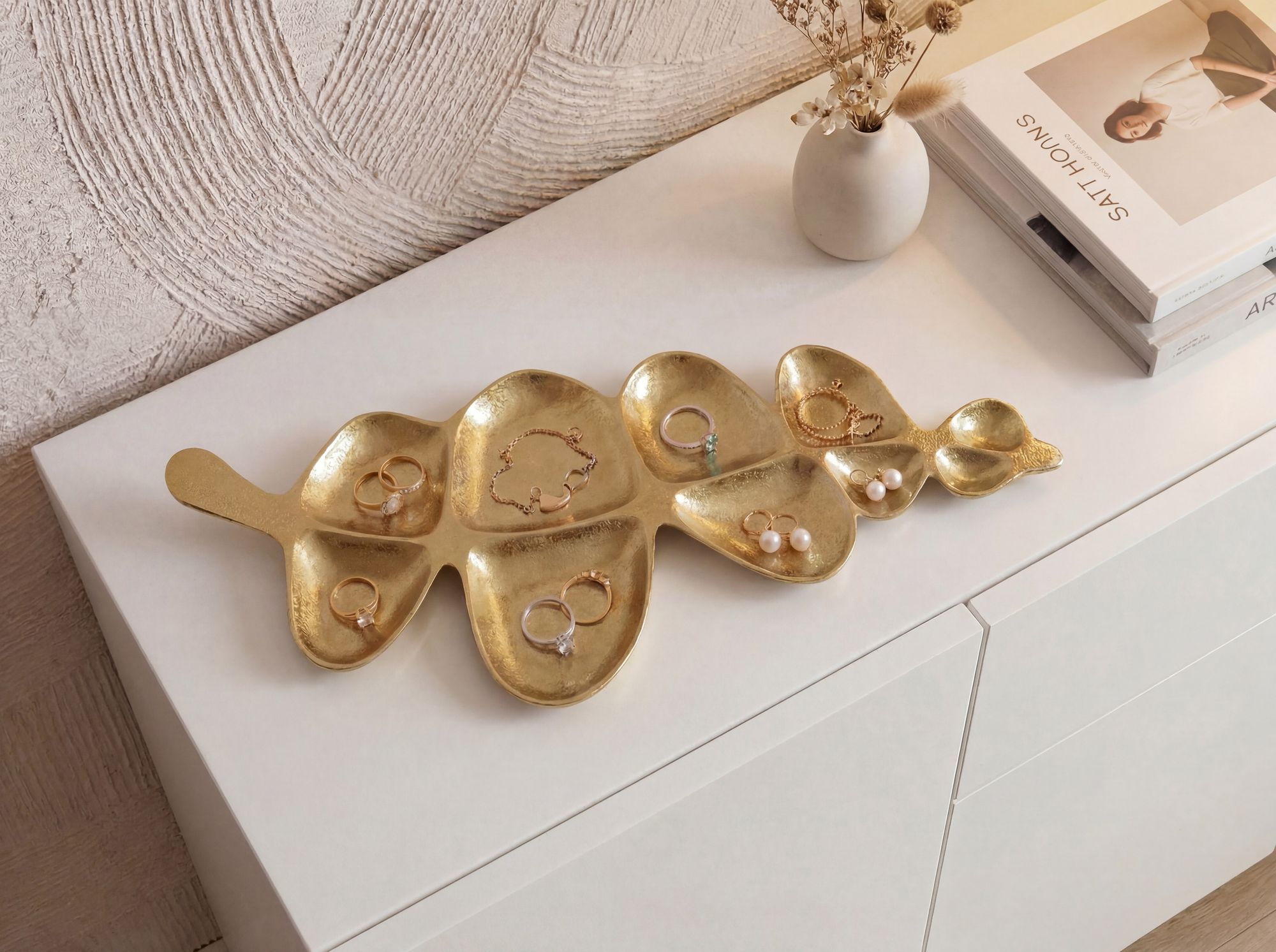 Dekoschale Rennebu Aluminium Gold 60,5 × 17,5 × 3 cm