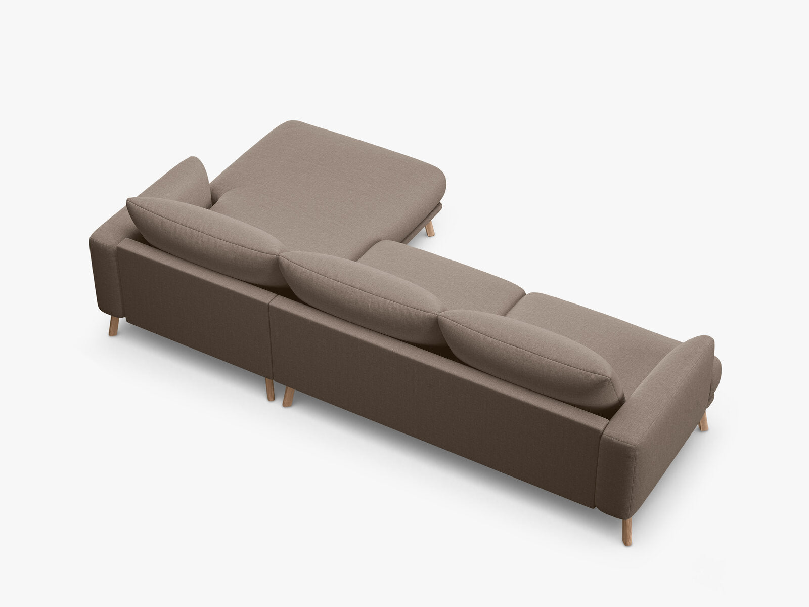 Micadoni Ecksofa Naomi 4-Sitzer Rechts Strukturierter Stoff Liberty Cappuccino