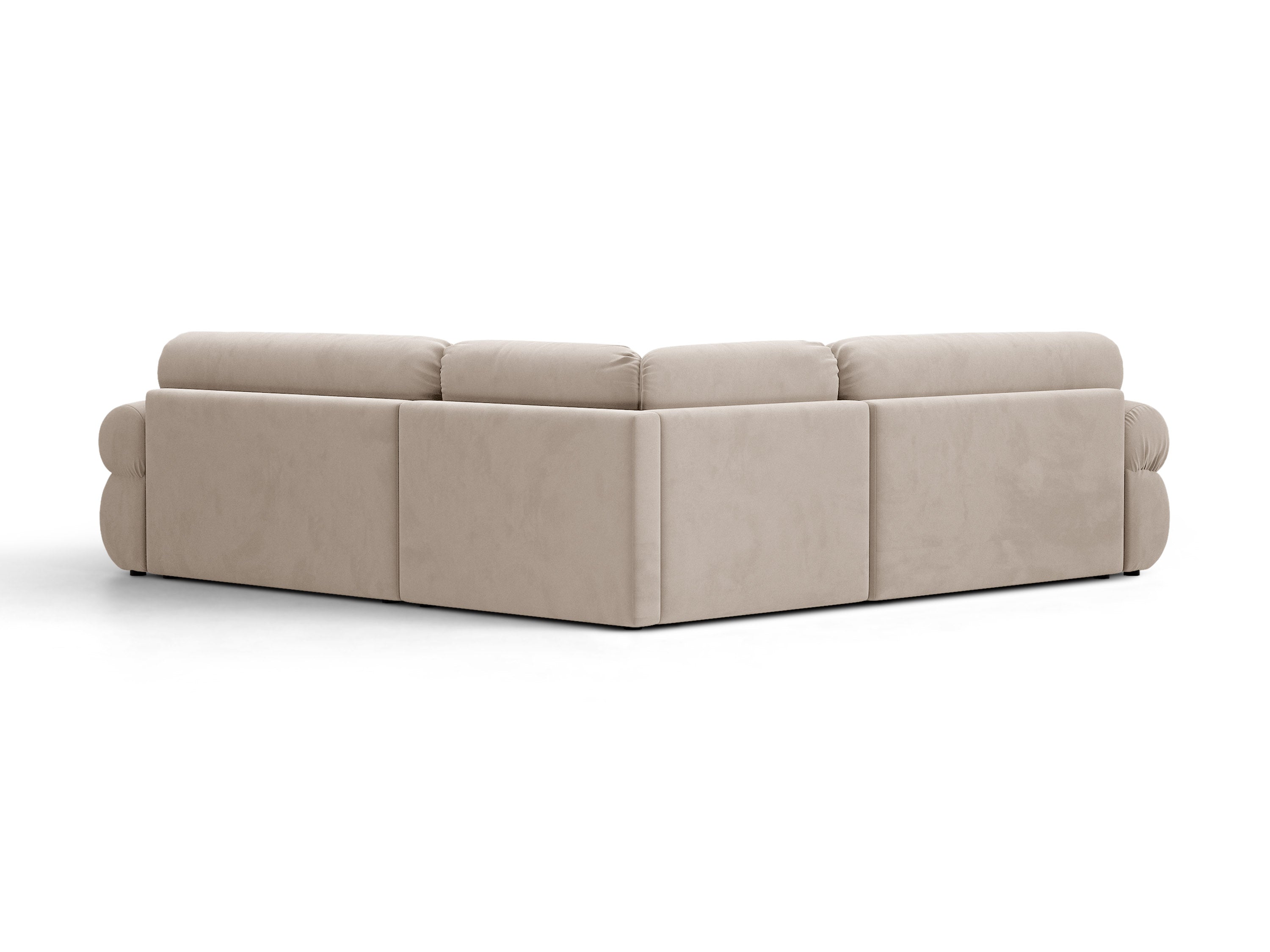 Micadoni Ophelia Symmetrisches Ecksofa Samt Salvador Beige