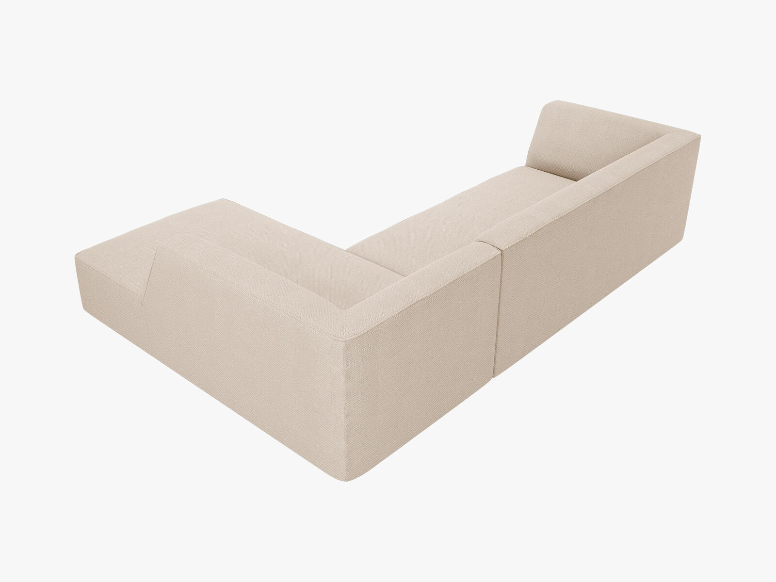 Micadoni 4-Sitzer Modular Sofa Ruby Rechts Strukturierter Stoff Ottawa Beige