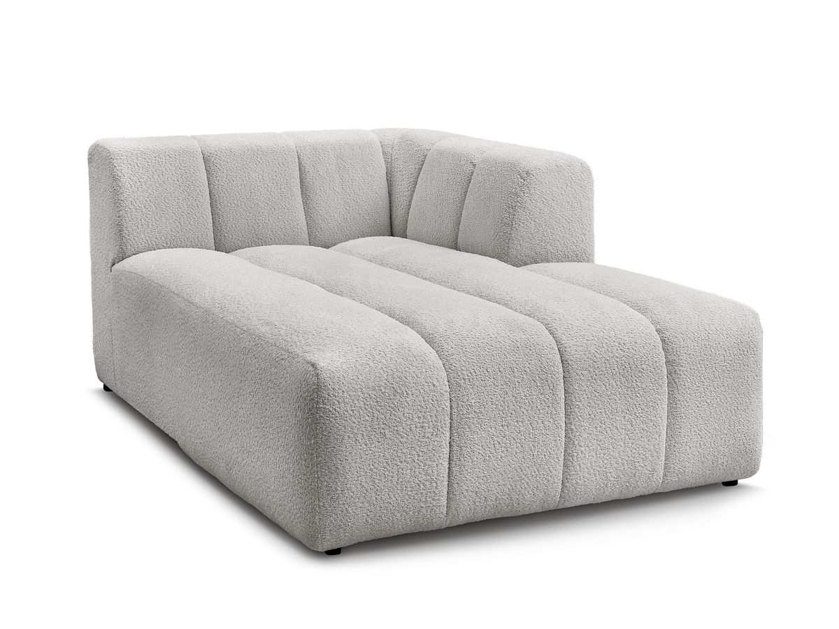 Bobochic Annecy Méridienne-Modul Bouclé-Stoff Hellgrau Ecke rechts