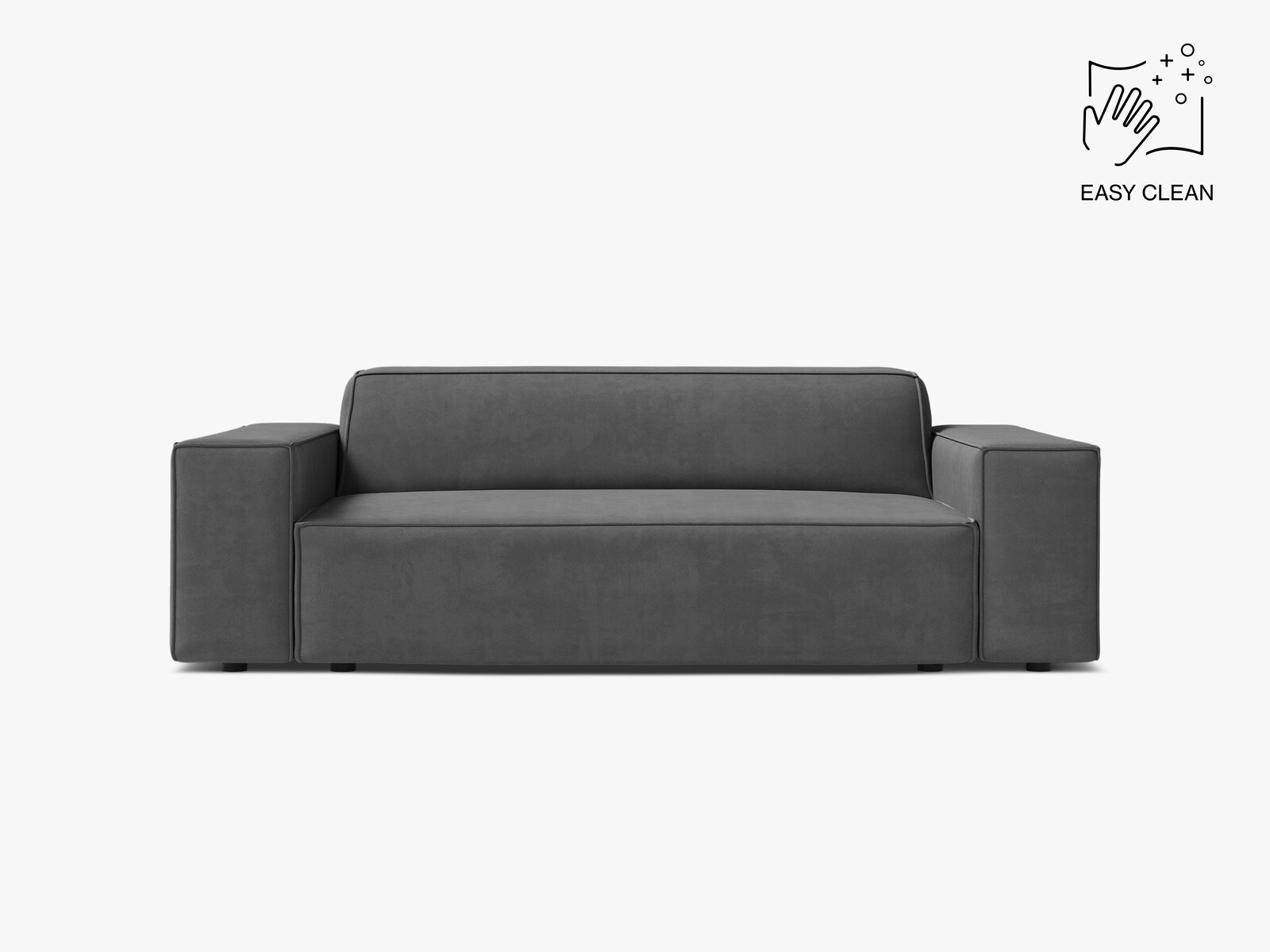 Micadoni Jodie Sofa 2-Sitzer Samt Venus Grau