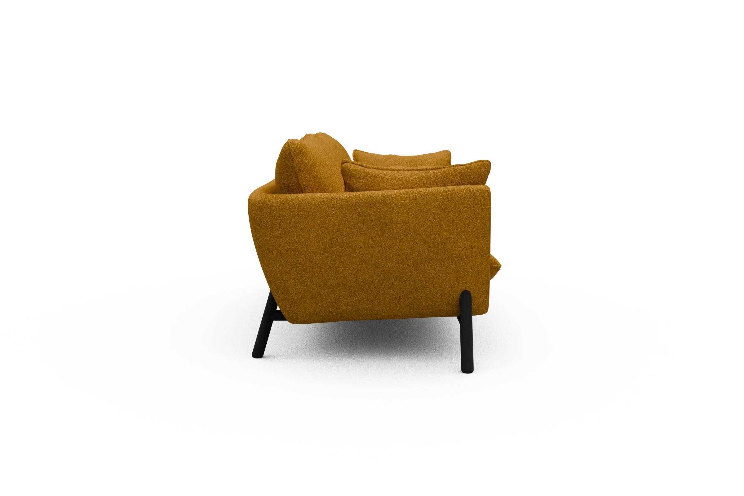 Sofa Emil 2-Sitzer Beinfarbe Eiche Schwarz Boucle-Ochre