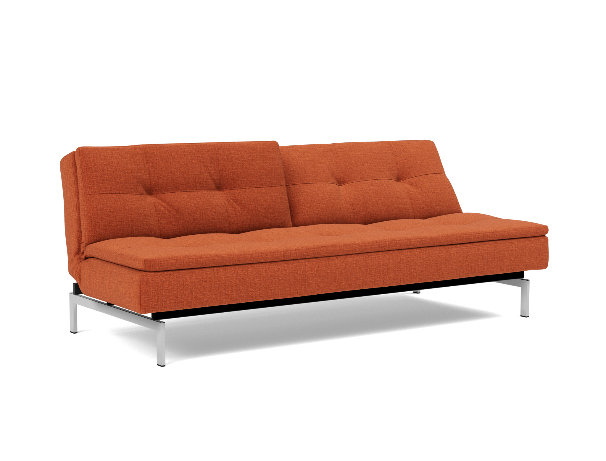Schlafsofa Dublexo Chenille Esina 412-Rust-Orange Beine Chrom