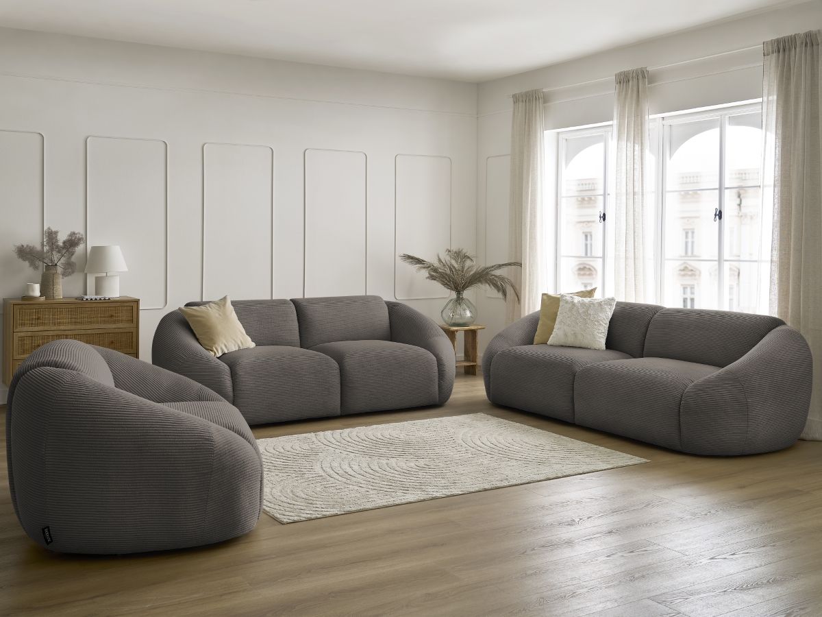 Bobochic Tina Sofa 6-Sitzer Cordsamt Taupe