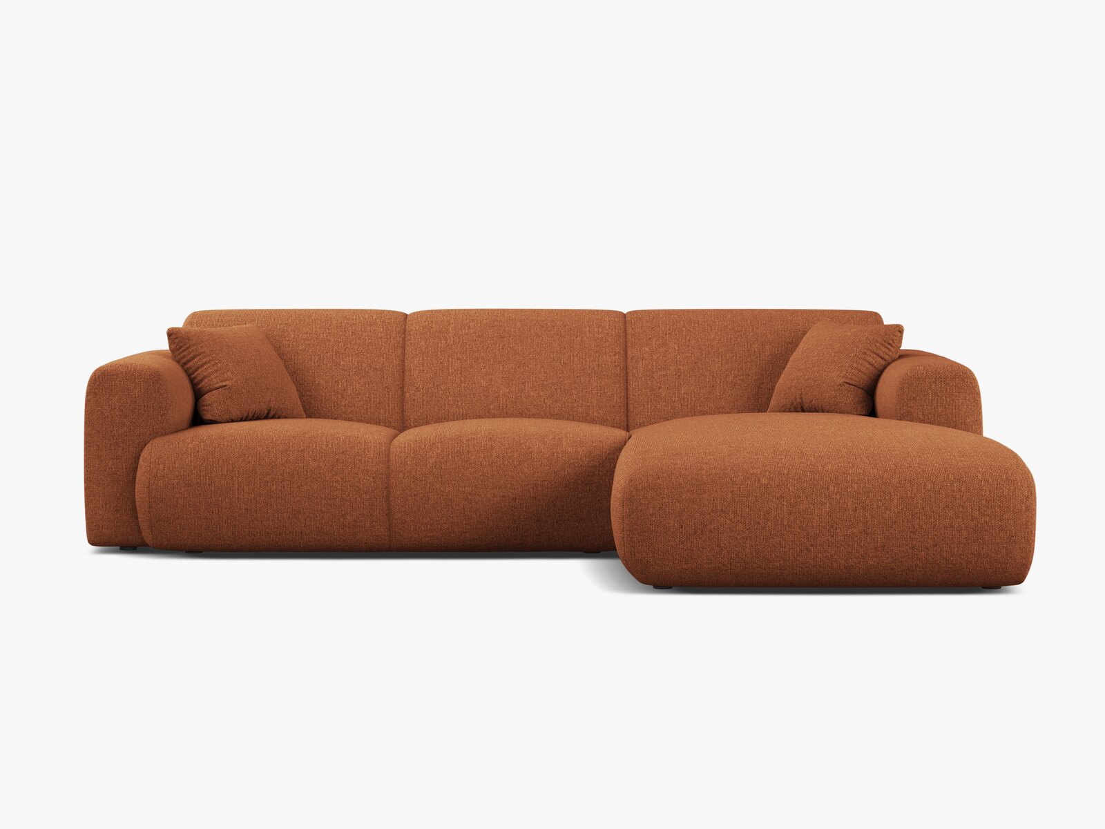 Micadoni Ecksofa Molino 4-Sitzer Rechts Chenille Eden Ziegel