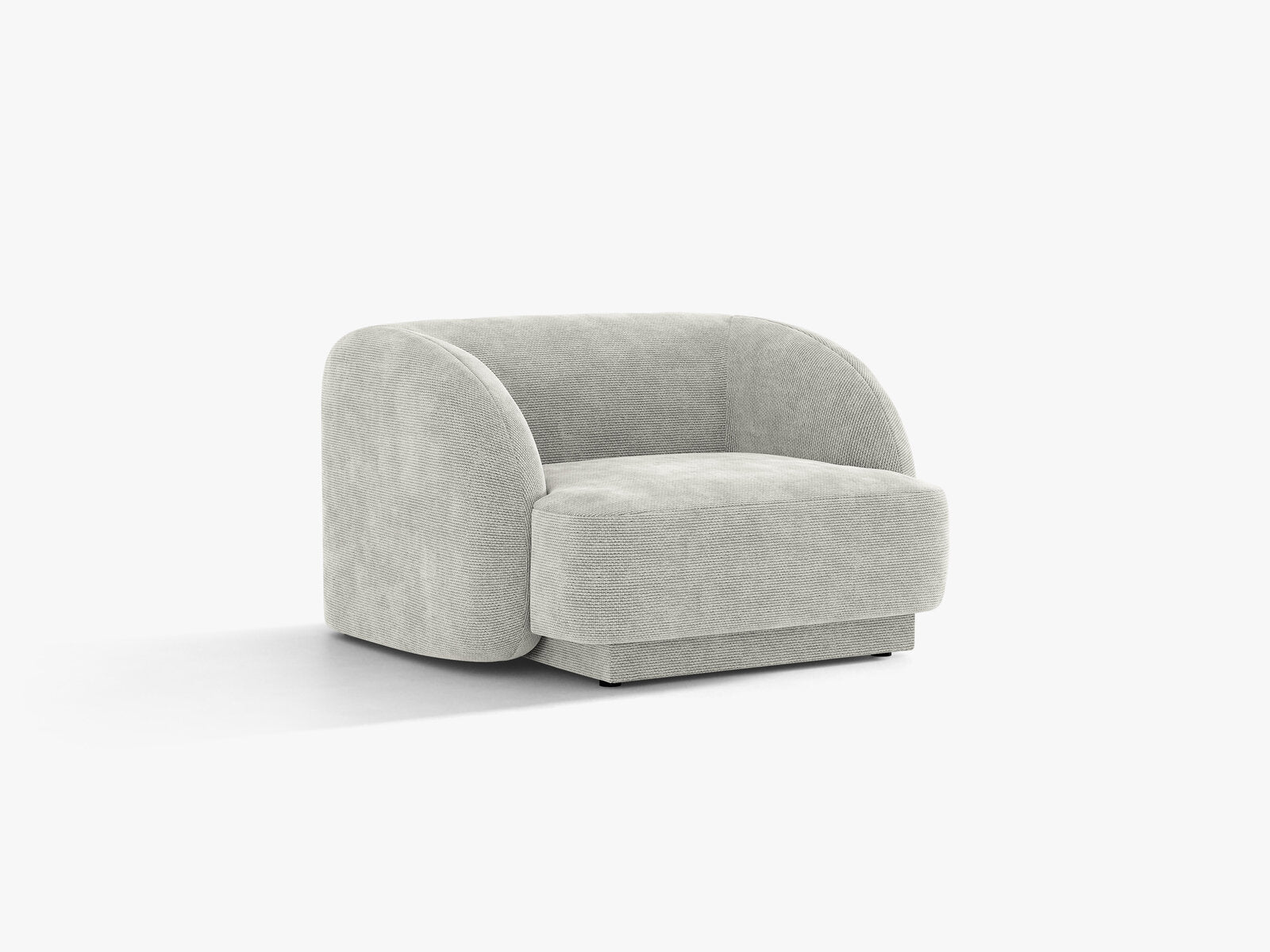 Micadoni Sessel Miley 1-Sitzer Chenille Eden Silber