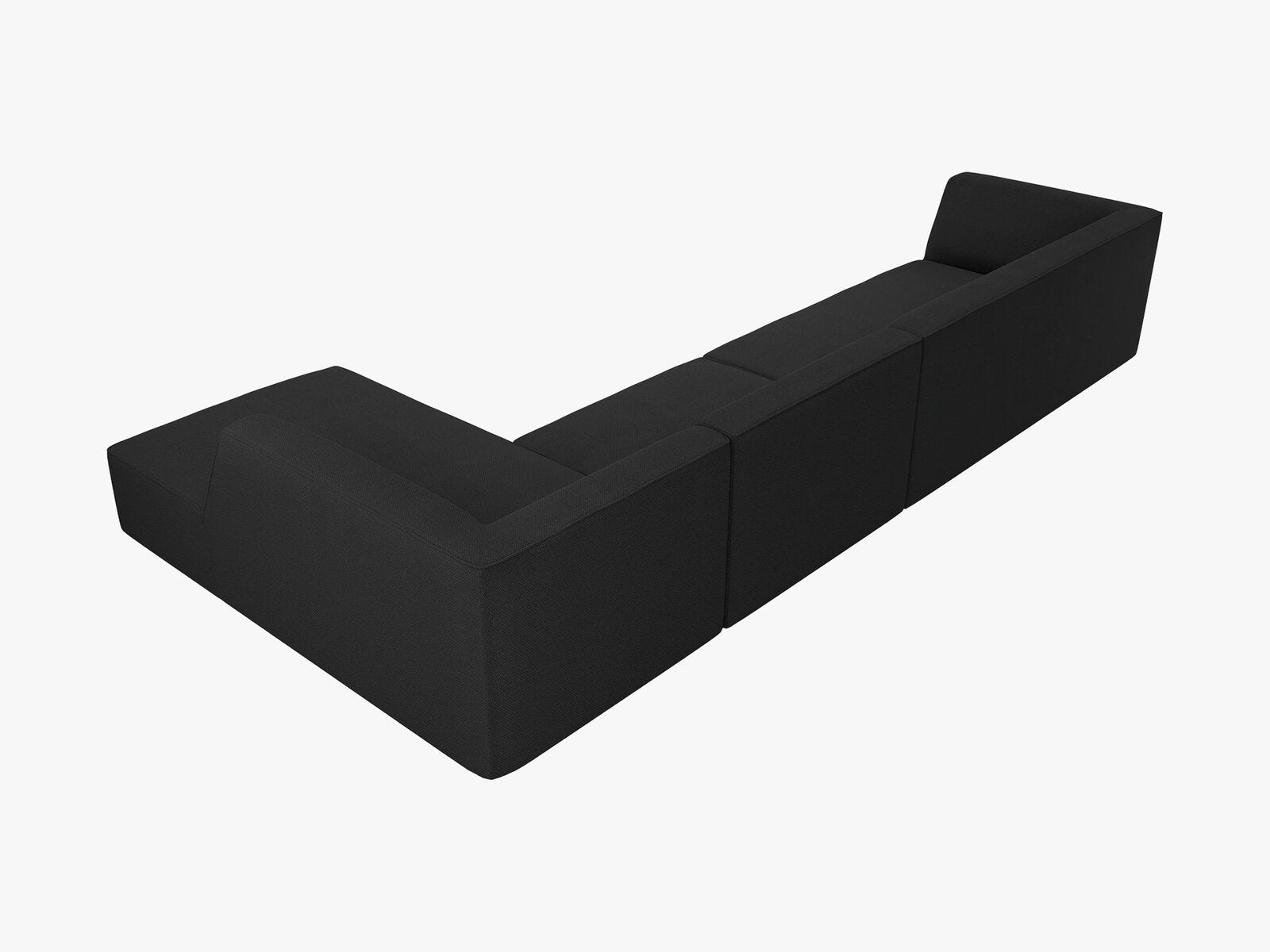Micadoni Ecksofa Ruby 5-Sitzer Rechts Strukturierter Stoff Ottawa Schwarz