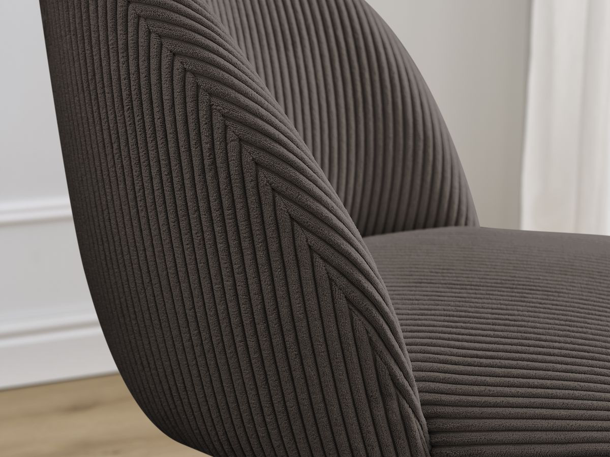 Bobochic Lalie Esszimmerstuhl 2er-Set mit Sternfuß Cordsamt Taupe