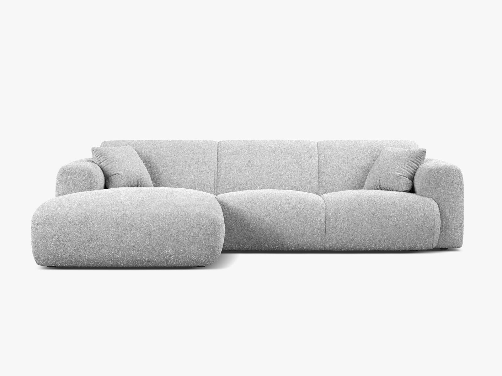 Micadoni Ecksofa Molino 4-Sitzer Links Boucle Baloo Hellgrau