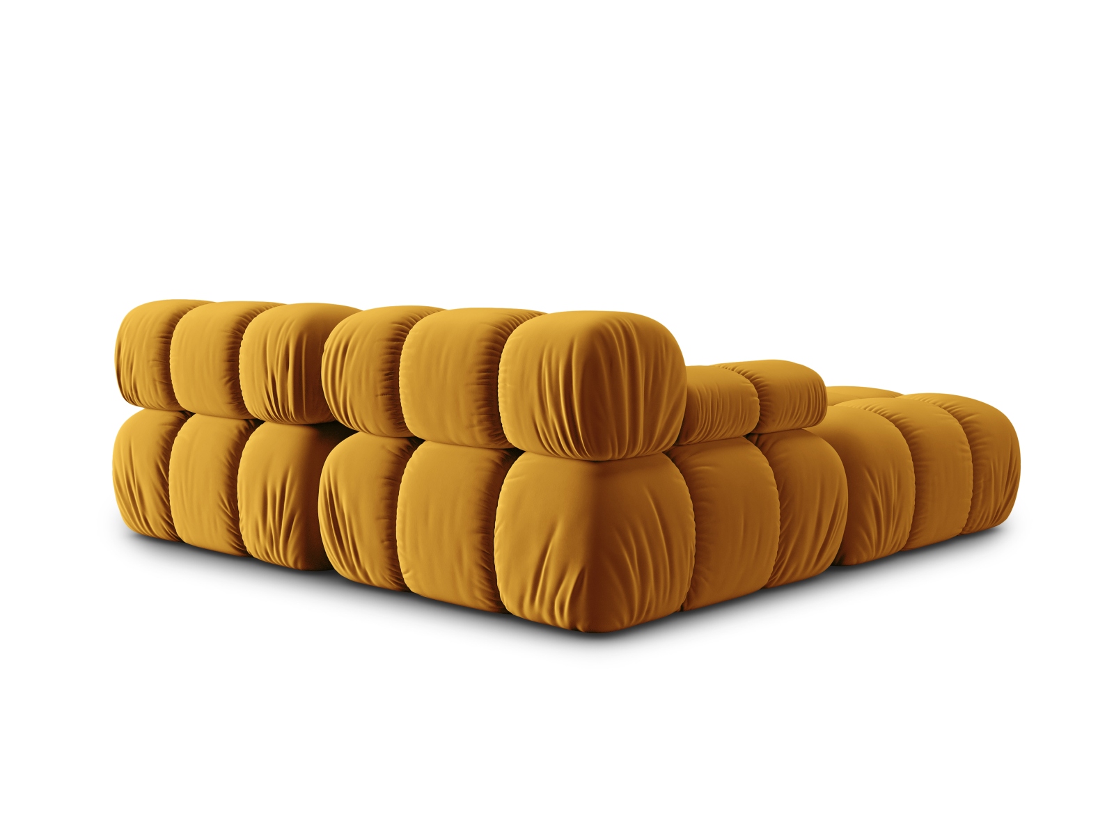 Micadoni Modulares Sofa Bellis 3-Sitzer mit flachem Modul Samt Bluvel Gelb