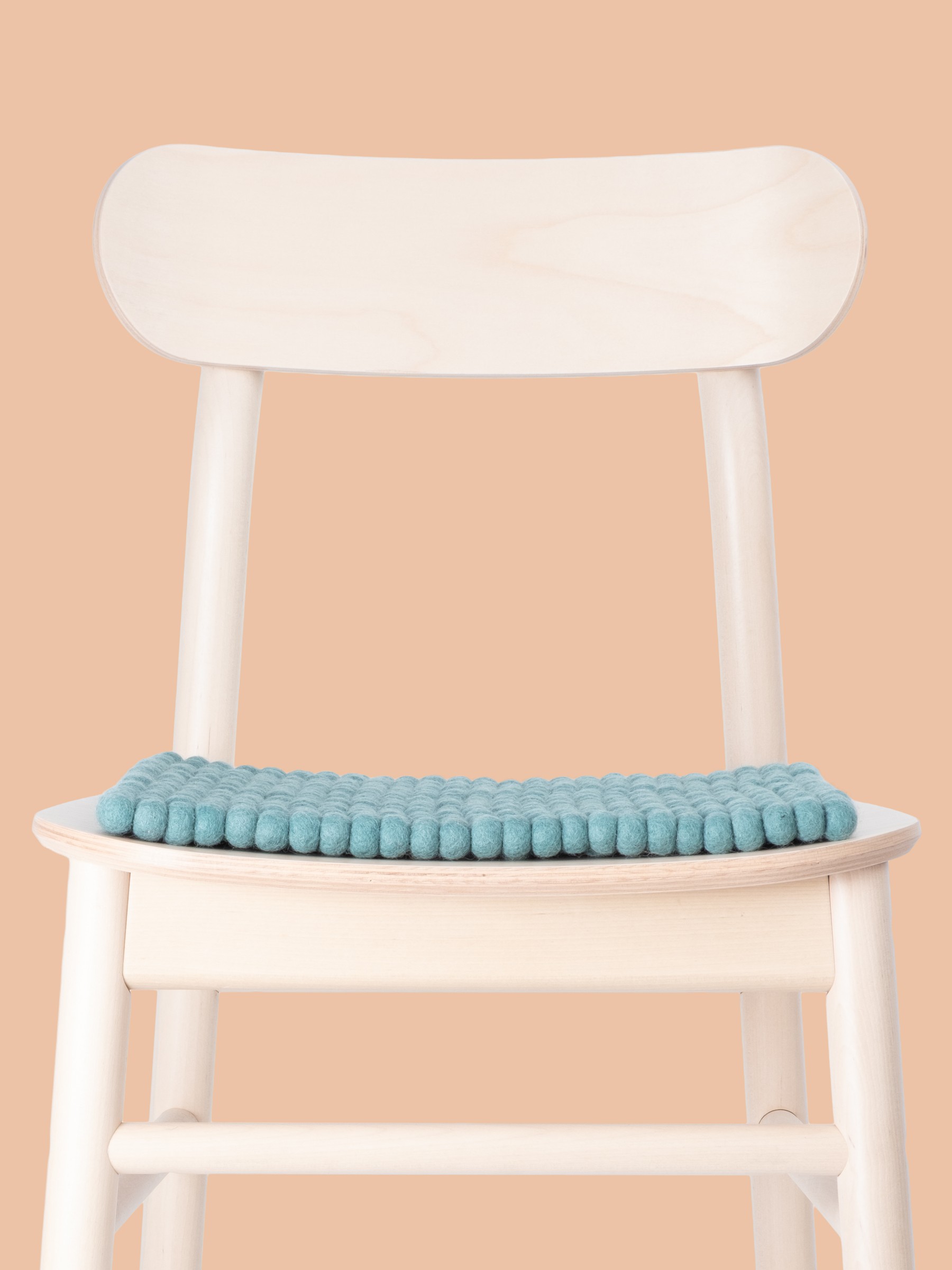 myfelt Taro Filzkugel-Sitzauflage Aqua 36 x 36 cm
