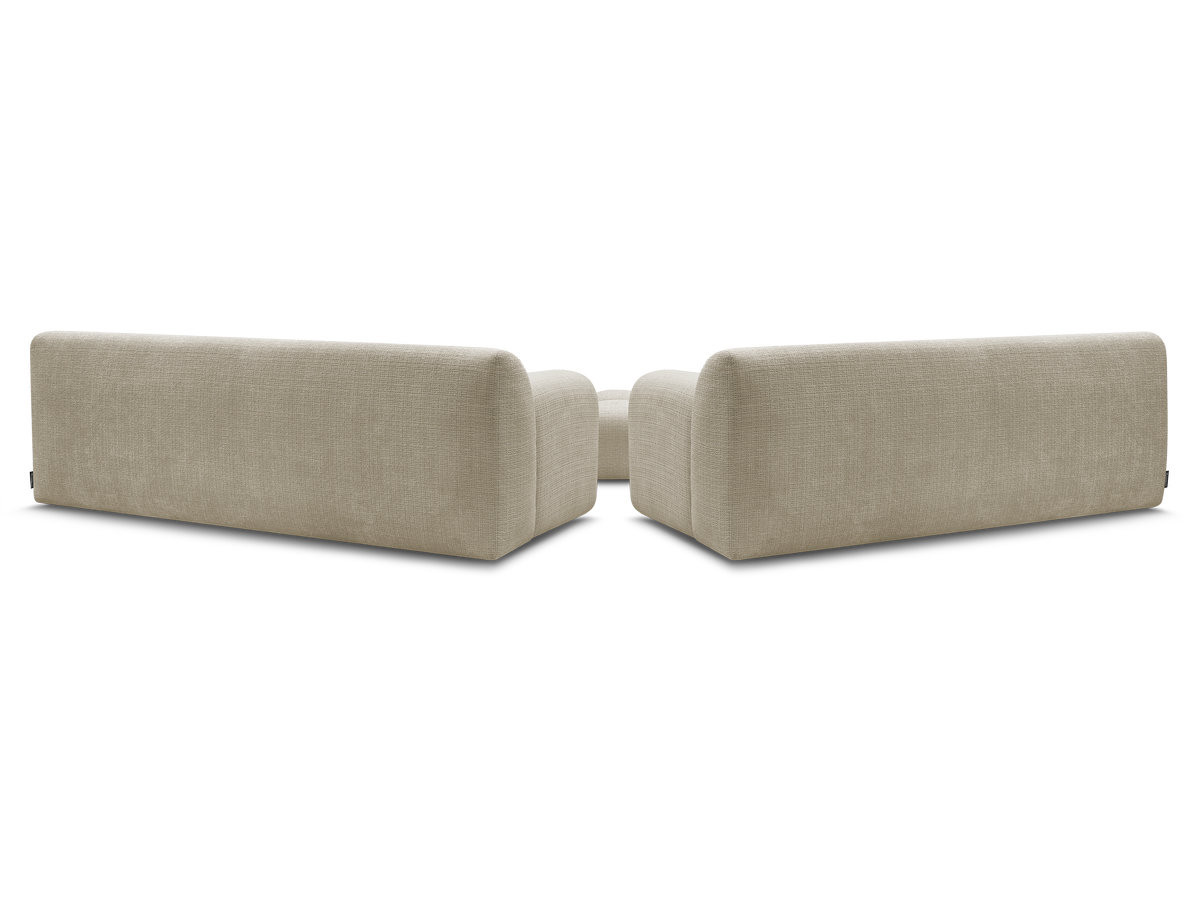 Bobochic Melisse Sofa 5-Sitzer mit Pouf Strukturstoff Beige