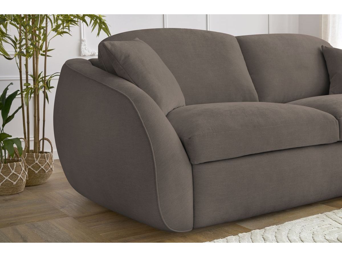 Bobochic Cezanne Schlafsofa 3-Sitzer Stoff Taupe, Liegefläche 160 × 194 cm