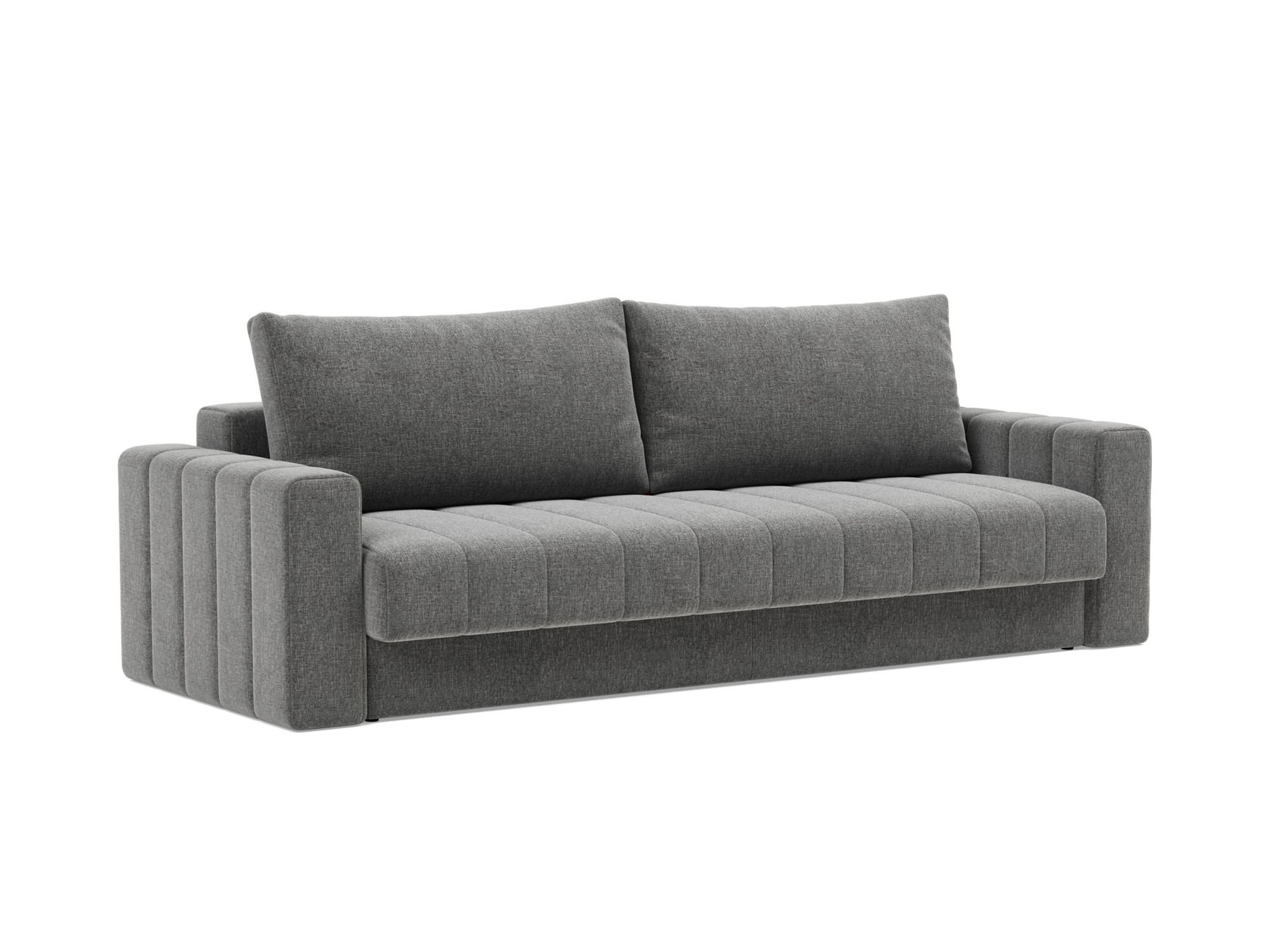 Schlafsofa Akello mit Armlehnen Strukturierter Stoff Twist 563-Charcoal