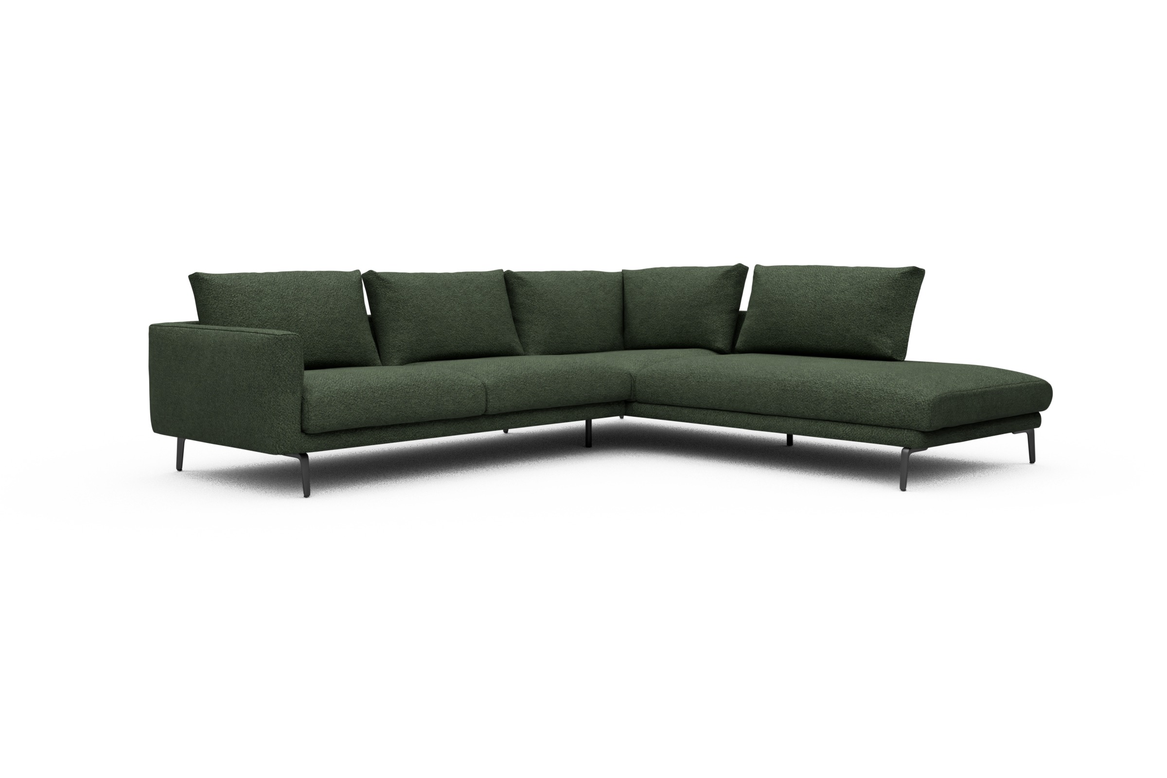 Ecksofa Karl Relax-Ecke rechts mit 2,5-Sitzer Vanora-Deep-Green