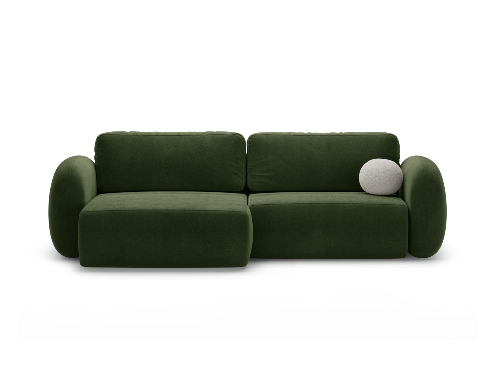 Cosmopolitan Design Wendbares Ecksofa Tonale 4-Sitzer mit Schlaffunktion und Bettkasten Samt Magic Velvet Dunkeloliv