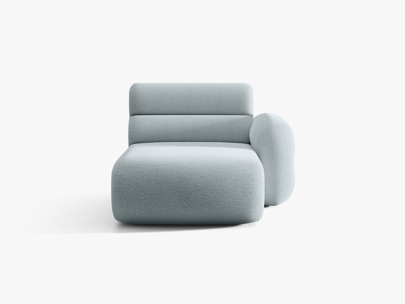 Micadoni Neo Chaiselongue Rechts Boucle Baloo Hellblau