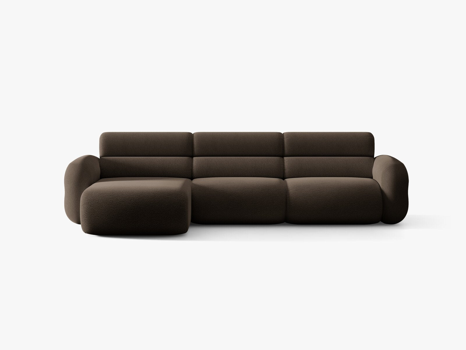 Micadoni Neo Ecksofa 4-Sitzer Links Boucle Baloo Braun