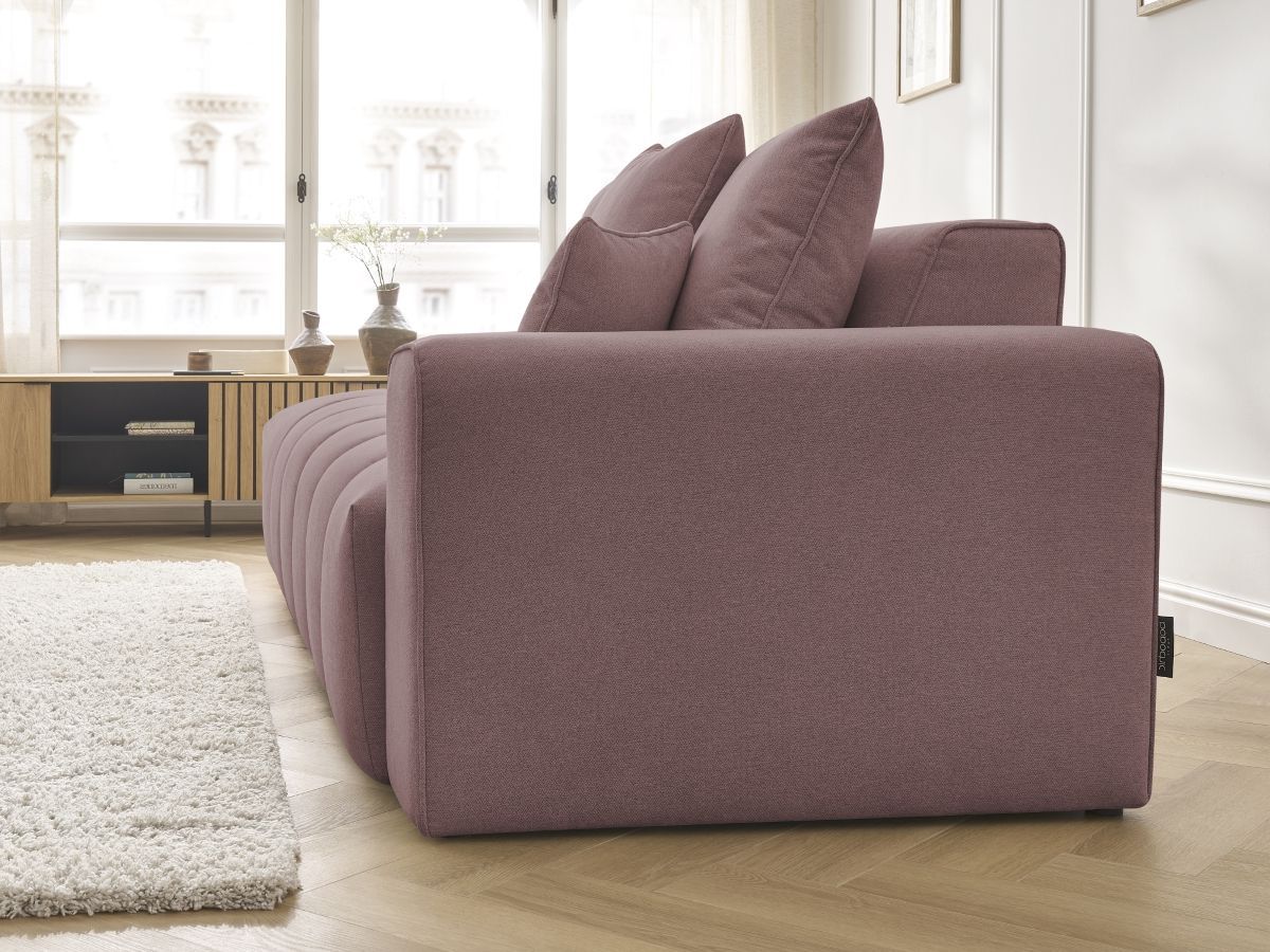 Bobochic Mont-blanc Sofa 4-Sitzer Melange-Stoff Rosa Armlehne rechts