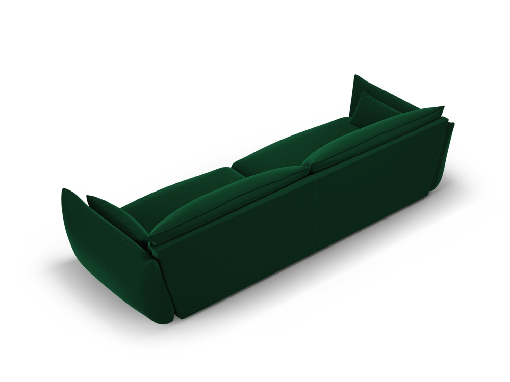 Cosmopolitan Design Sofa Matera 4-Sitzer Samt Salvador Flaschengrün