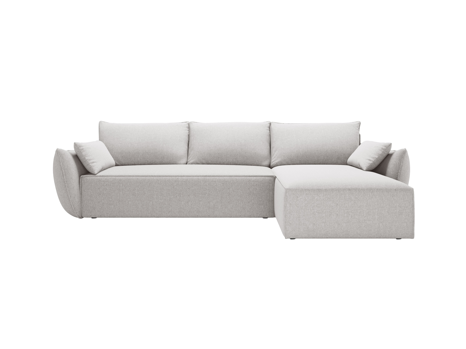 Micadoni Ecksofa Kaelle 4-Sitzer mit Schlaffunktion Rechts Chenille Grau