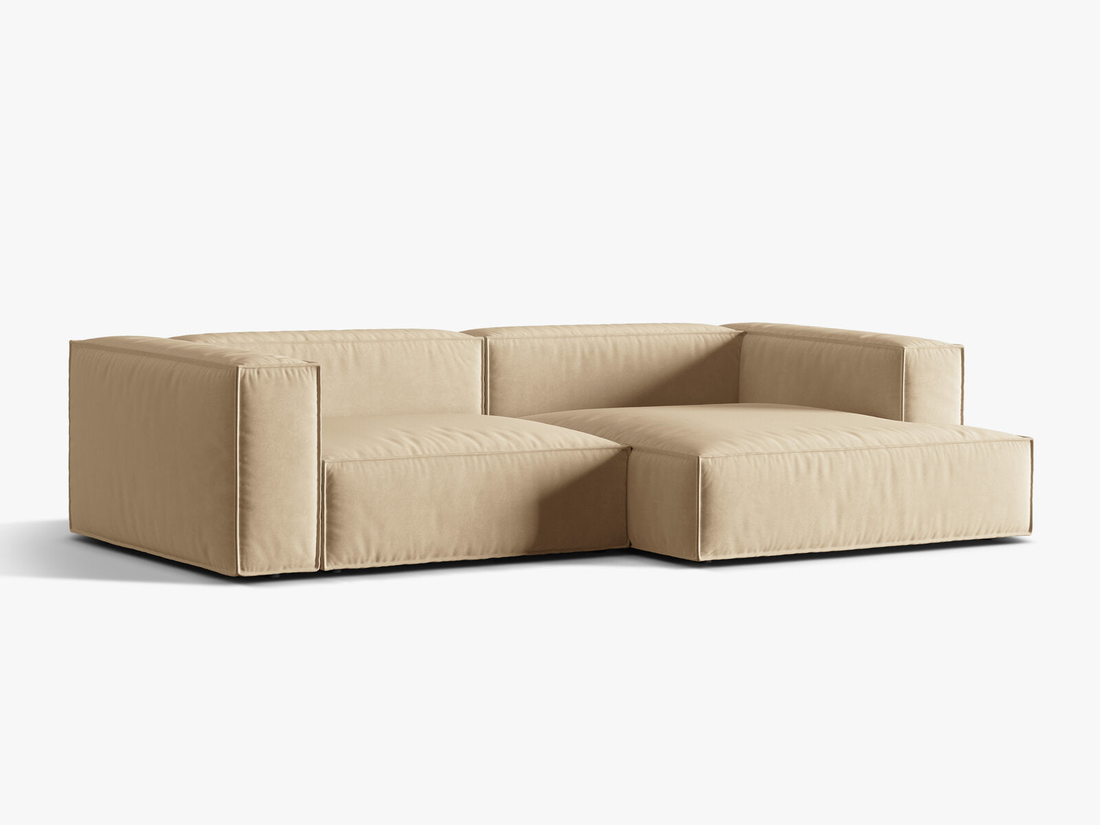 Micadoni Ecksofa Nuria 4-Sitzer Rechts Samt Nude