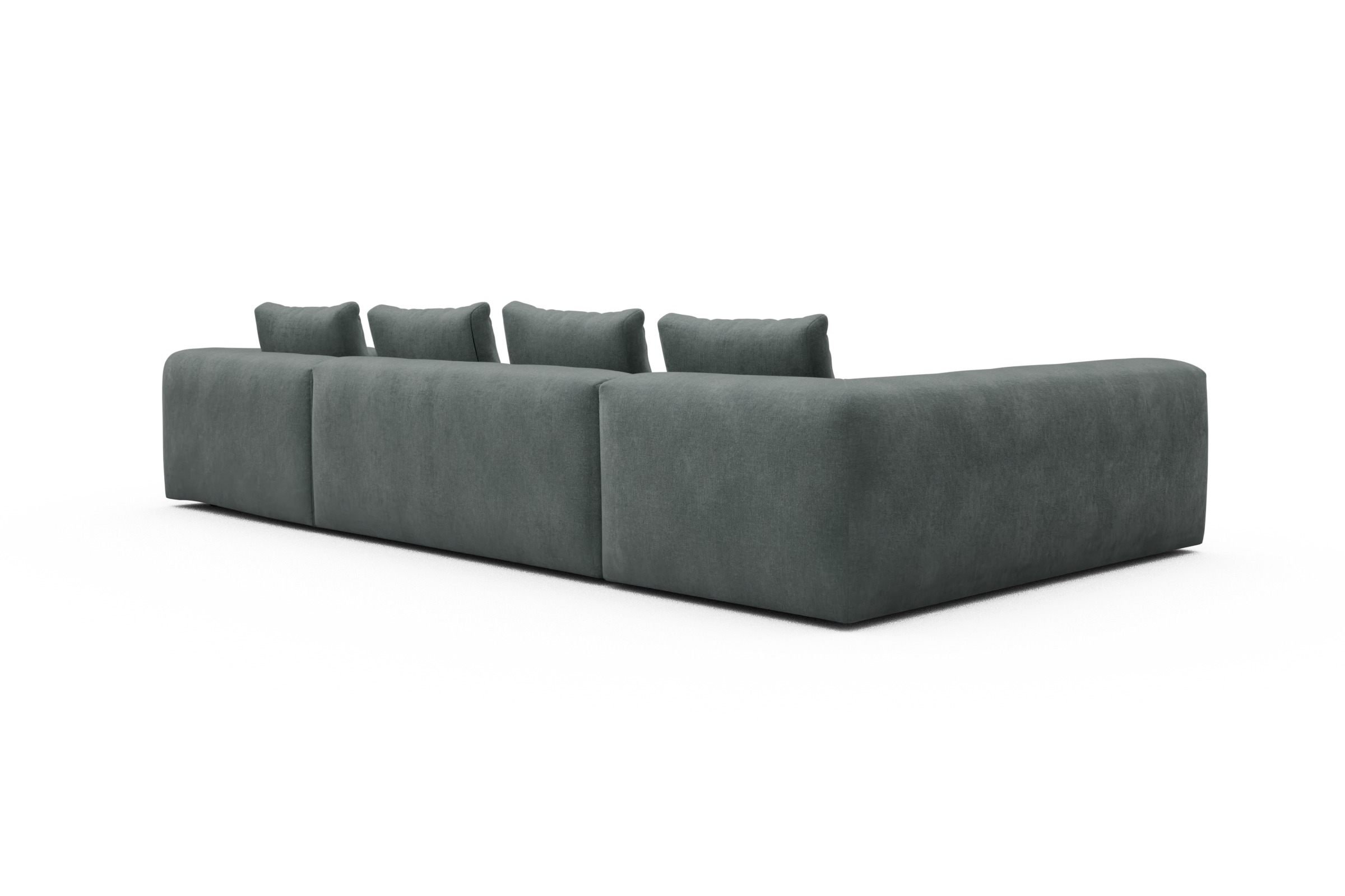 Wohnlandschaft Fred Chaiselongue rechts mit 2-Sitzer und lange Armlehne links Smooth-Silver-Grey