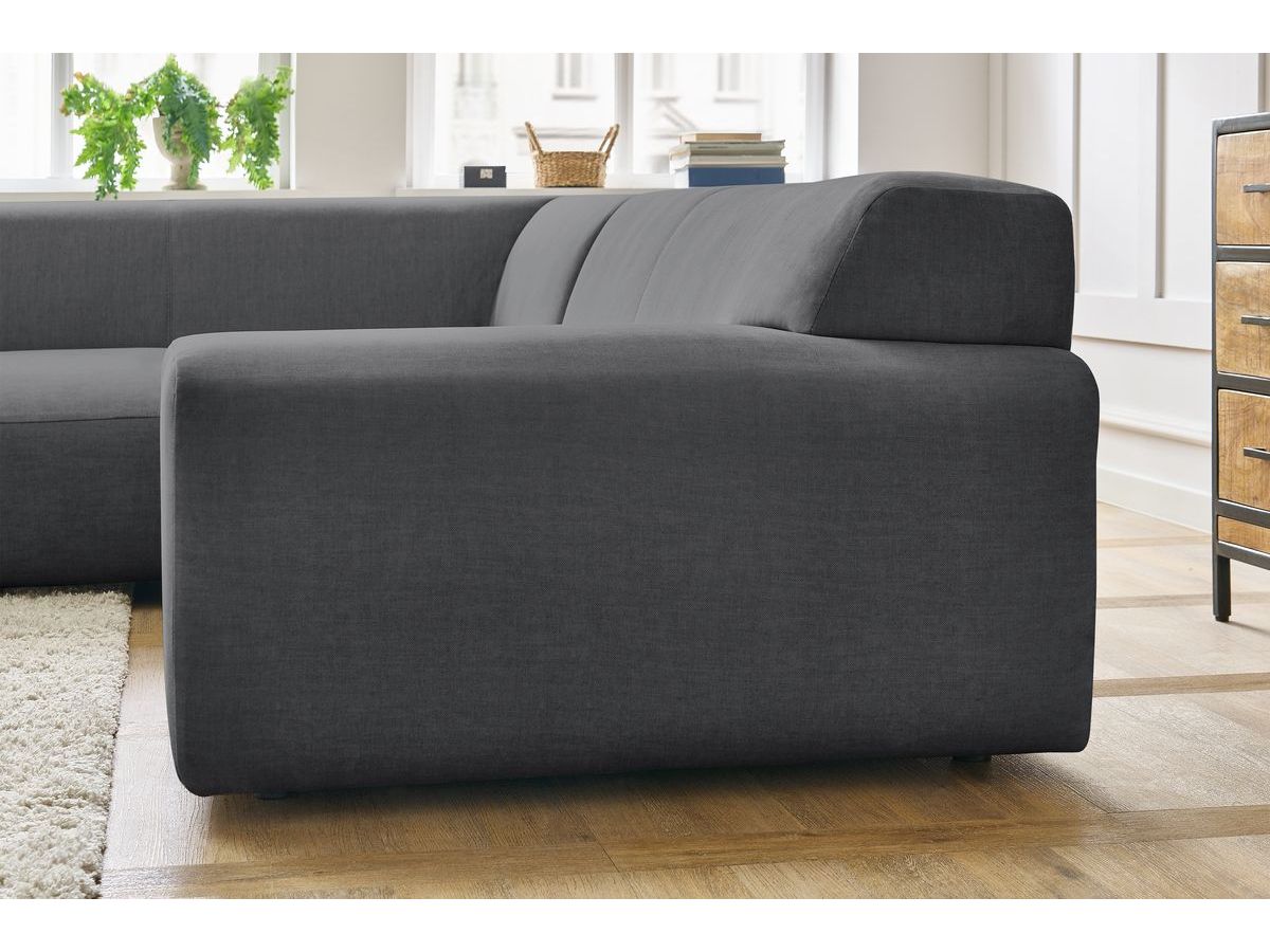 Bobochic Lavena Ecksofa 312 × 220 cm Samt Dunkelgrau Ecke links