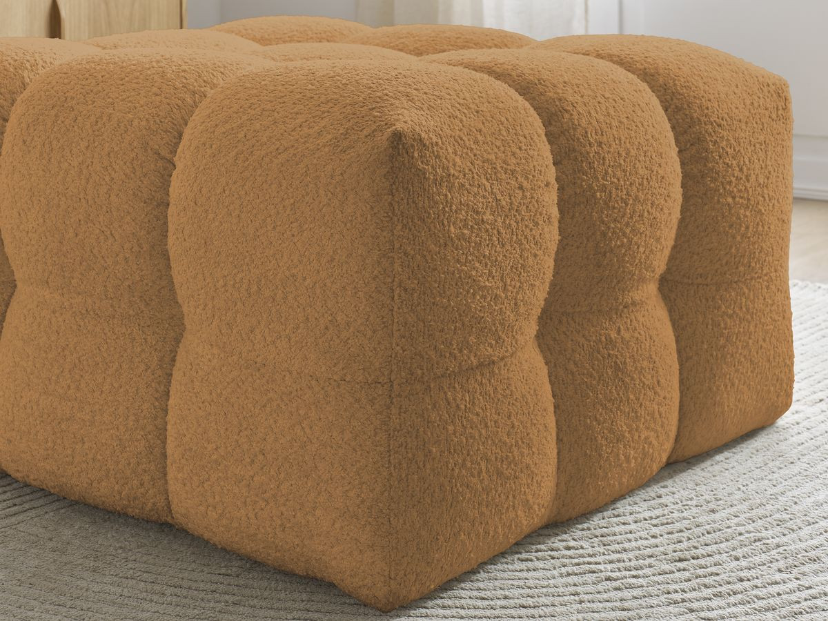 Bobochic Cloud Pouf Bouclé-Stoff Gelb