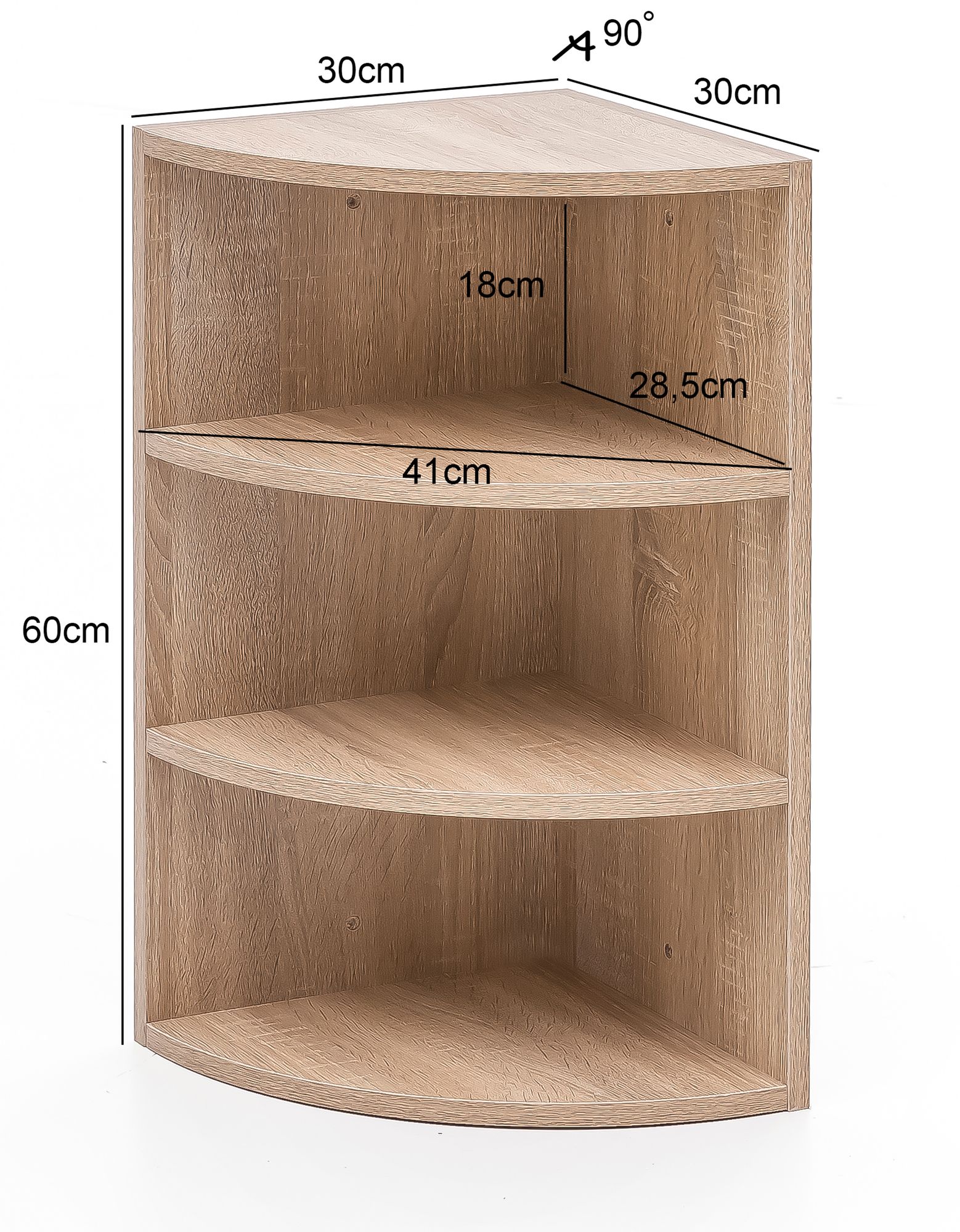 Wandregal Flatey Sonoma 30 × 30 × 60 cm