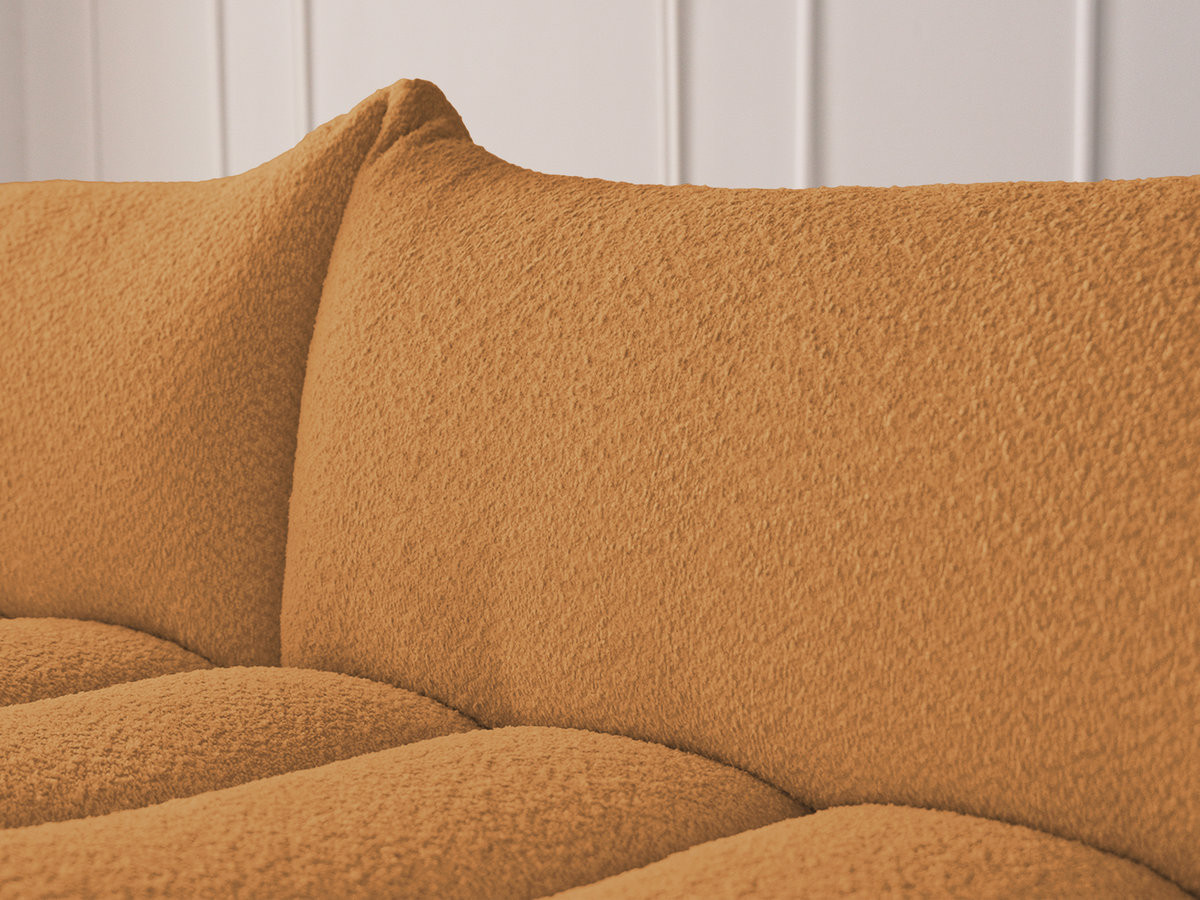 Bobochic Azra Ecksofa 325 × 112 cm Bouclé-Stoff Gelb Ecke links
