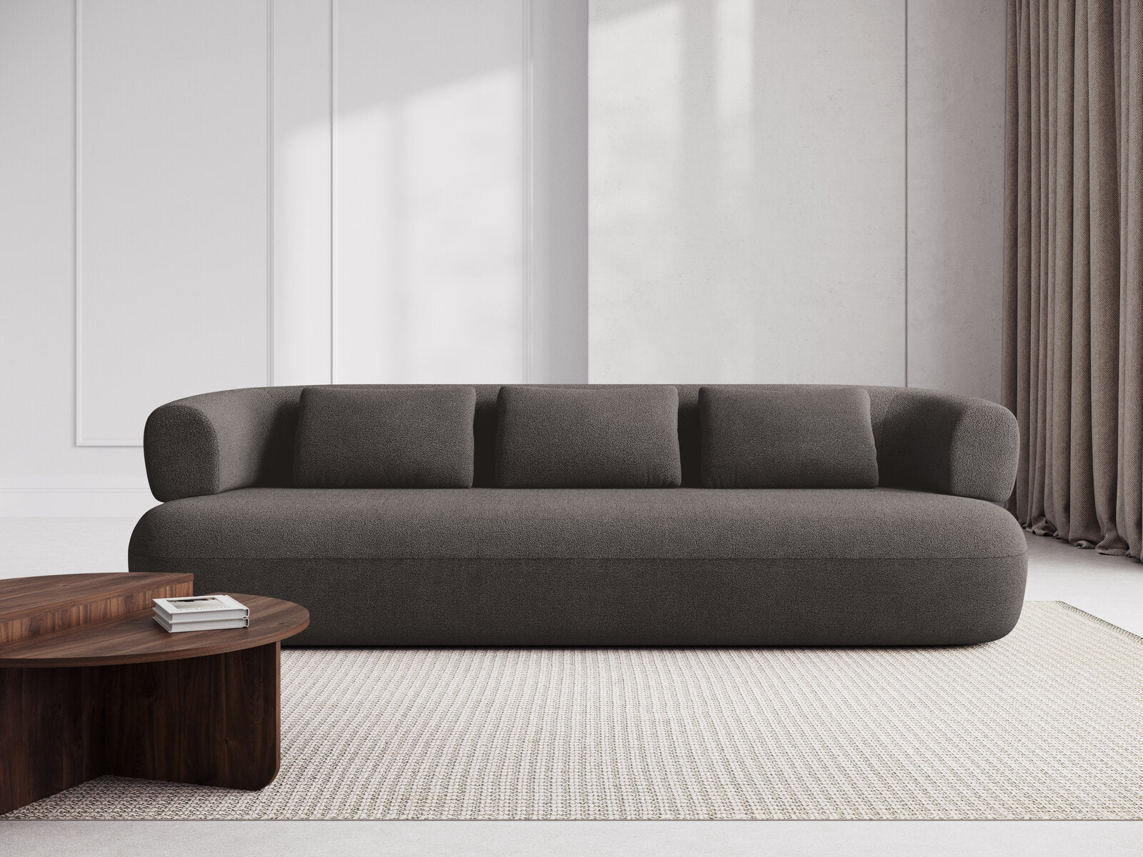 Micadoni Sofa Jenny 3-Sitzer Boucle Now or Never Grau