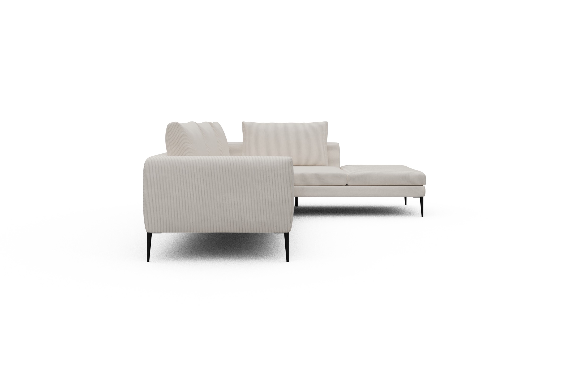 Ecksofa Paul Relax-Ecke links mit 3-Sitzer Corduroy-Ivory