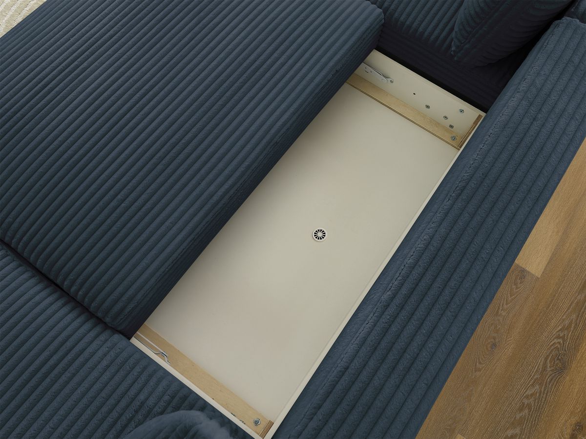 Bobochic Lucien Wohnlandschaft Breitcord weich Dunkelblau Ecke rechts