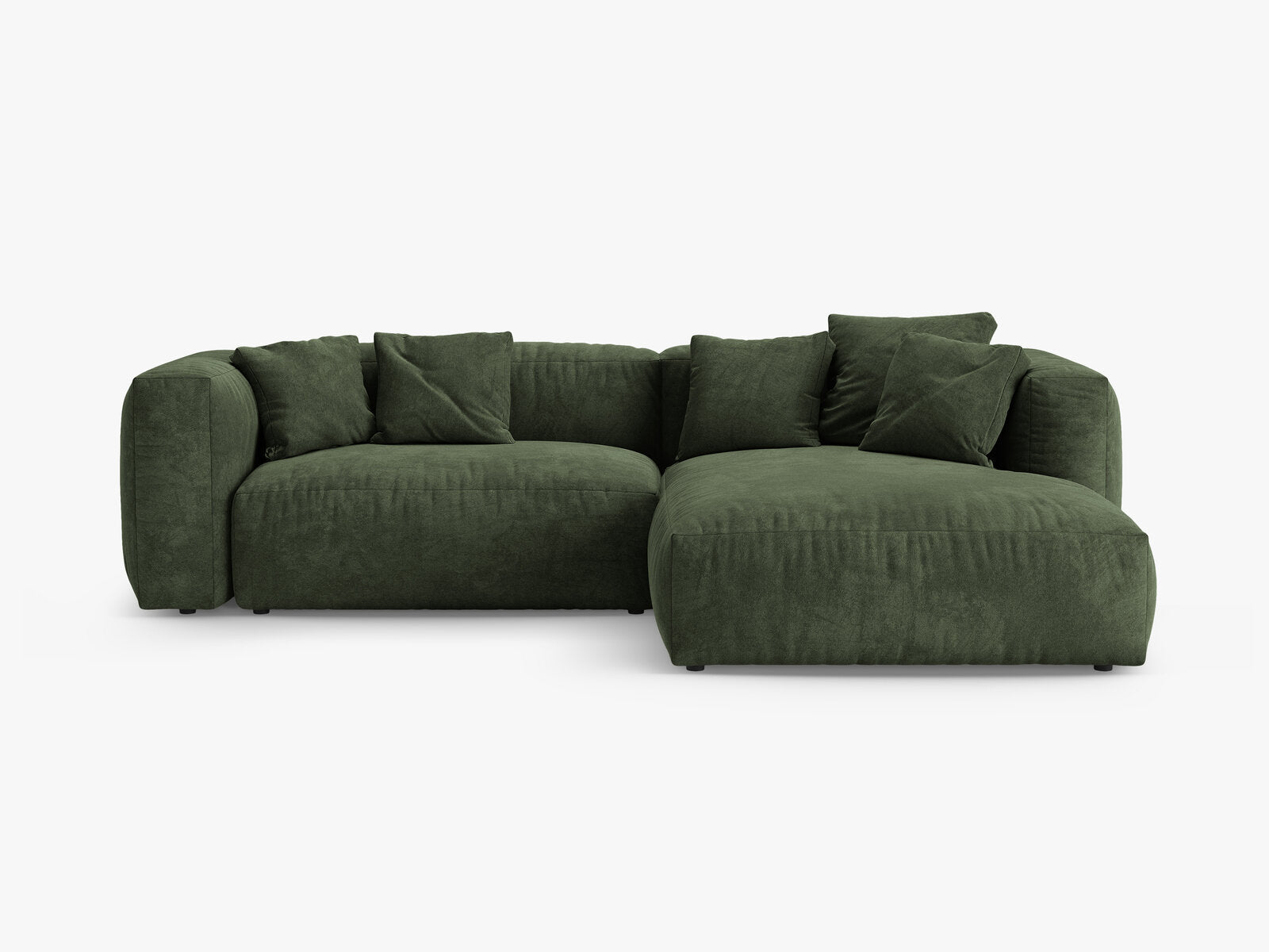 Micadoni Martina Ecksofa 4-Sitzer mit Schlaffunktion Rechts Samt Vogue Grün