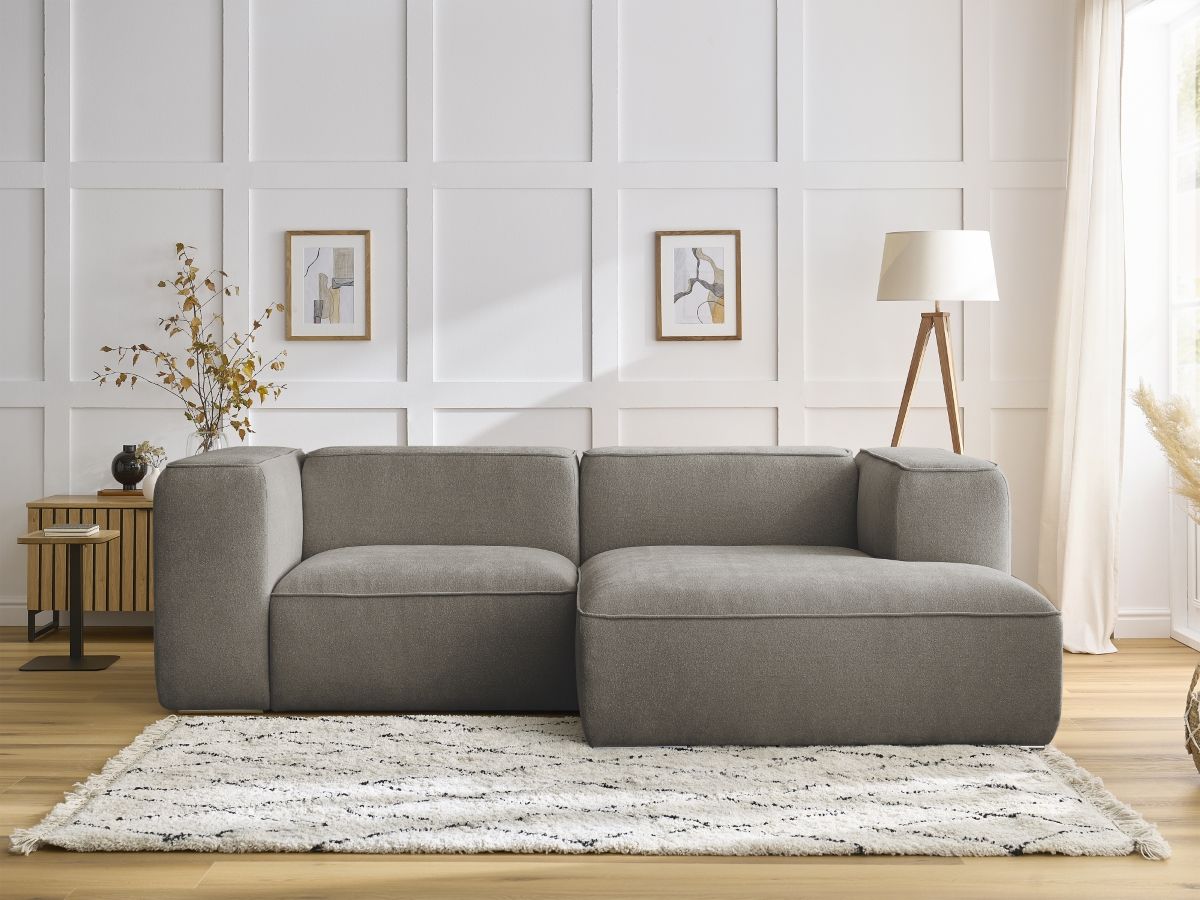 Bobochic Zephyr Ecksofa 260 × 165 cm Strukturstoff Taupe Ecke rechts