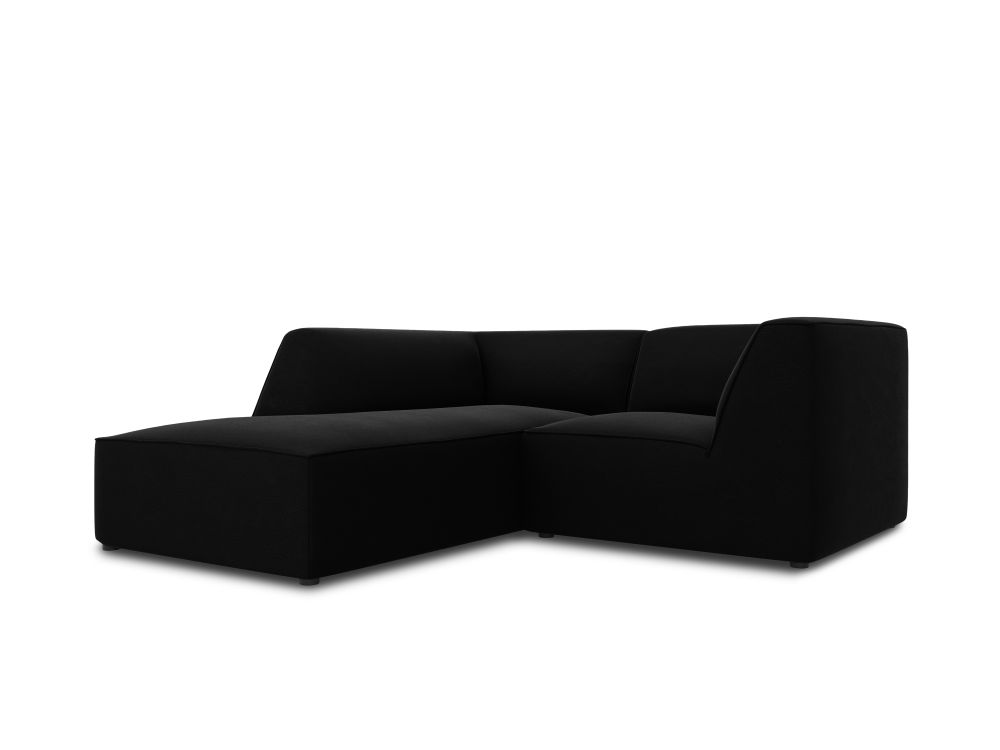 Cosmopolitan Design Ecksofa Siena 3-Sitzer Samt Salvador Schwarz Links