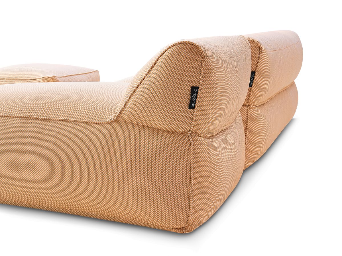 Bobochic Riviera Gartensofa 5-Sitzer mit Pouf Melange-Stoff Orange