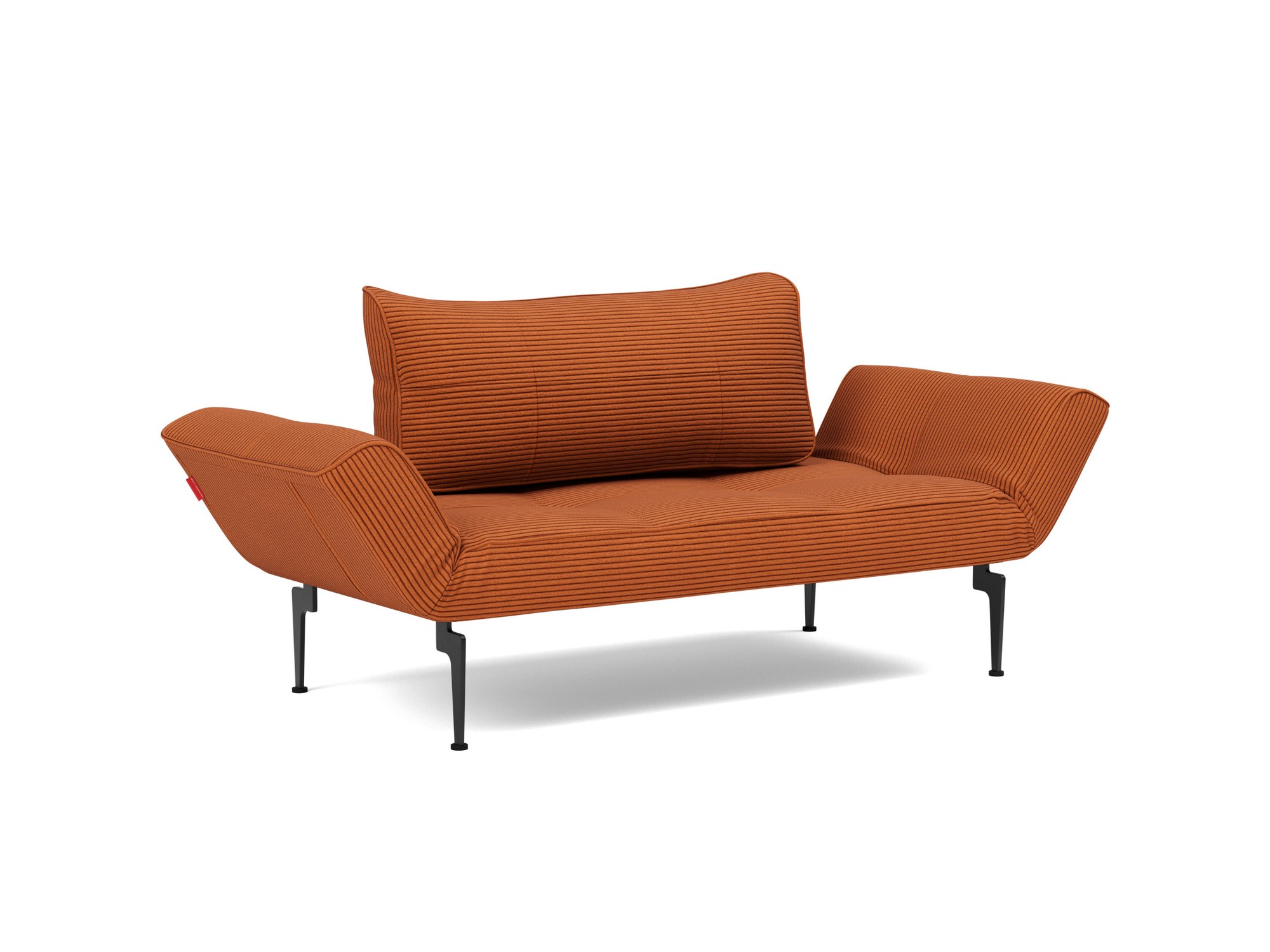 Tagesbett Zeal Kord Corduroy 595-Burnt-Orange Beine Laser schwarz