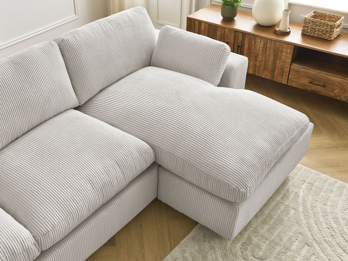 Bobochic Belair Ecksofa 280 × 139 cm Cordsamt Beige