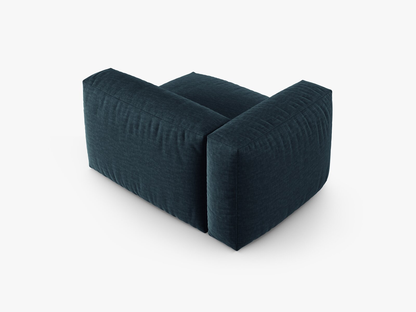 Micadoni Eckmodul mit Armlehne Martina 1-Sitzer 90cm Sitztiefe Links Strukturierter Stoff Boston Jeansblau